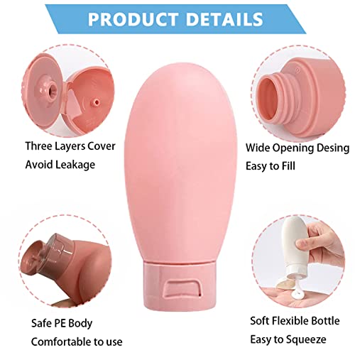 MAYCREATE® 3pcs Travel Bottles for Toiletries, 60ML Refill Toiletries Travel Bottle with Lid, Small Leak Proof Squeeze Bottle for Travelling for Gel, Shampoo, Lotion Dispenser 9 PCS MAYCREATE® 3pcs Travel Bottles for Toiletries, 60ML Refill Toiletries Travel Bottle with Lid, Small Leak Proof Squeeze Bottle for Travelling for Gel, Shampoo, Lotion Dispenser 9 PCS